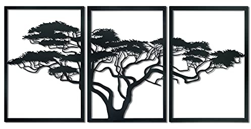 Wanddeko, Wanddeko Wohnzimmer, Wand Deko, Wandbilder, Wanddeko Metall, Wall Decoration, Moderne Wanddeko, industrial Deko, Baum Des Lebens, Gegenwärtig, Afrika Bilder, 120x60cm