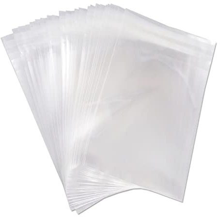 Lot de 50 sachets en cellophane auto-adhésifs pour cartes C5/A5 avec enveloppes Transparent 167 mm x 230 mm