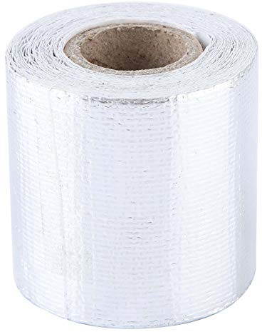 Hitzeschutzband, flammhemmende Hitzeschutzfolie aus Aluminiumfolie, hitzebeständige Folie, Wärmedämmung, Schallabsorption, Motorabdeckungen, Motorraum(Silber 5M*5Cm)
