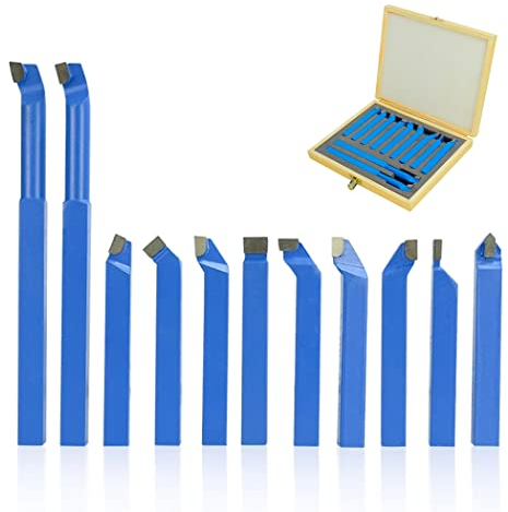 Set Di Utensili Tornio Per Metallo Da 11 Pezzi, Utensili Per Tornitura Con Punta in Metallo Duro, Set Di Fresatura Per Saldatura Per Tornio in Metallo Utensili Da Tornio Da Tornitura 12X12mm
