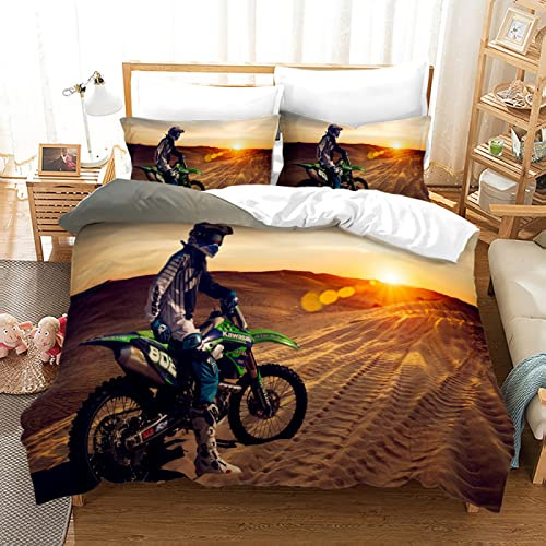 Fundas Nordicas 90 Motociclista Juego De Ropa De Cama De 2 Piezas De Microfibra, Funda NóRdica De 155 X 220 Cm, Funda NóRdica con Cremallera Y 1 Funda De Almohada De 50 X 80 Cm
