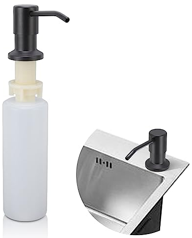 Distributeur Savon Liquide Encastrable avec Bouteille 300ml, Distributeur Savon De Mousse Evier, Distributeur De Détergent en Acier Inoxydable Distributeur Liquide Vaisselle Cuisine pour Bains