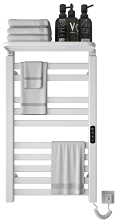 Portasciugamani Elettrico, Scaldasalviette, 850x500 mm Radiatore da Bagno Elettrico, Scaldasalviette Elettrico Bagno, Radiatore Scaldasalviette, Portasciugamani da Parete, antracite-White Right