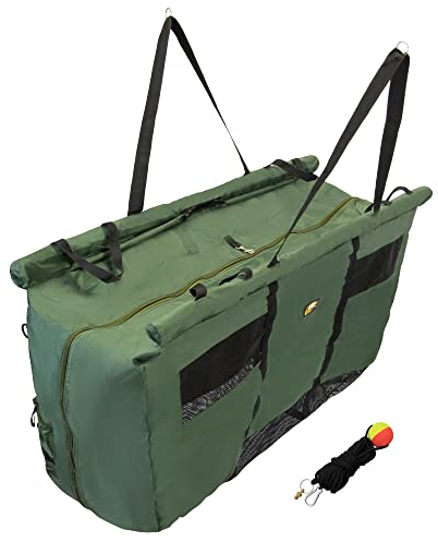 BAT Tackle Wiegeschlinge XXL | Inkl. Auftriebskörper, 10m Seil mit Markierungsboje | Wiegesack | Weight Sling | Karpfensack