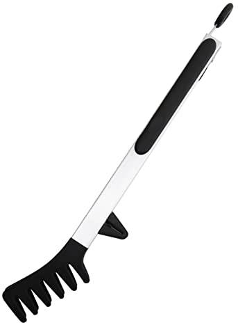 Spaghetti and Pasta Tong, Food Clip, Stainless Steel Handle Spaghetti Tong for Noodle, Salad, Silicone Spaghetti Fork, Non-Stick Pasta Forks, Slotted Tongs for Serving Food, Black
