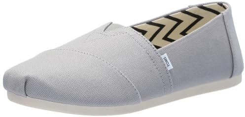 TOMS Women's Alpargata Classic Slip-On Espadrille, Drizzle Grey Recycled Cotton Canvas, 7 UK