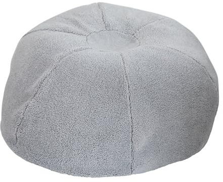 Flash Furniture Faux Sherpa Large Refillable Bean Bag Chair, Gray