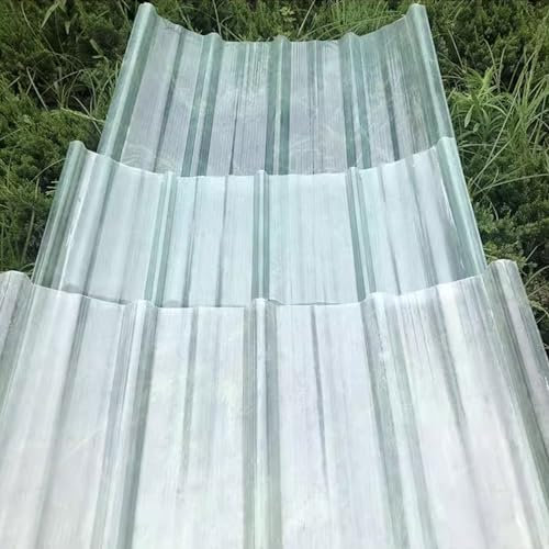 Gewächshaus-Dachplatten,3/4/5/11/12/16/17/18/20 Stück Wellplatte Dachblech,1.2mm Glasfaser-Tageslichtplatten,Trapezblech Profilblech,Schatten Dachziegel,Wandplatte (0.9x1.7m/35x67in,4 pcs)