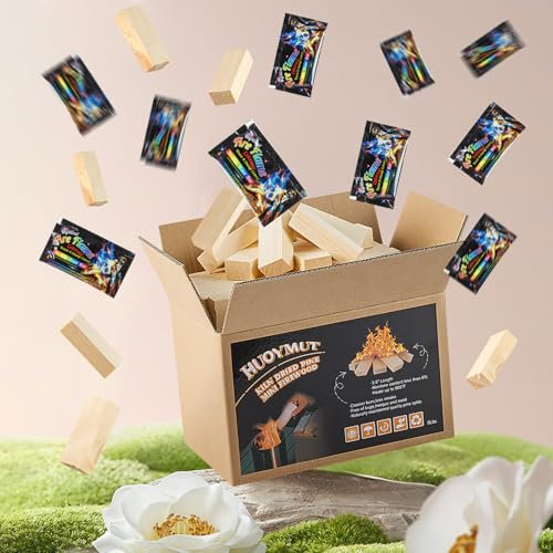 HuoYmut Mini legna da ardere da 8,9 cm con 10 pacchetti che cambiano colore del fuoco