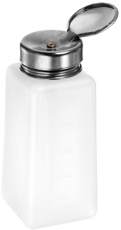 sourcing map Distributeur d'alcool solvant de 250 ml avec couvercle en acier inoxydable pour nettoyant acétone et dissolvant de vernis - Blanc