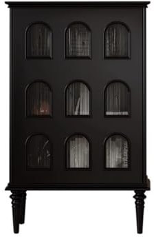 MOLVUS Sideboard Schrank Küche Buffet Lagerschrank Restaurant Holz Sideboard Schwarz Eingang Vitrine Home Weinschrank Buffetschrank Mit Lagerung