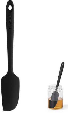 U-Taste 22,7 cm piccola spatola in silicone: 315 ℃ resistente al calore antiaderente flessibile senza cuciture mini spatola, utensile da cucina per cucinare cottura miscelazione raschiatura (Nero)