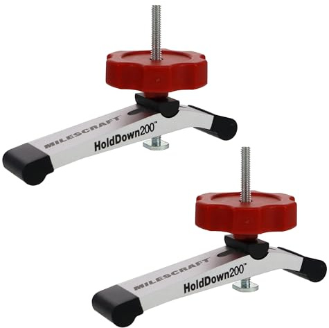Milescraft 4036 Hold Down 200 2 Pack T-Track Hold Down Clamp. 5-1/4 L x 1-1/4 W, Anodized Heavy Duty T Track Clamps for Woodworking