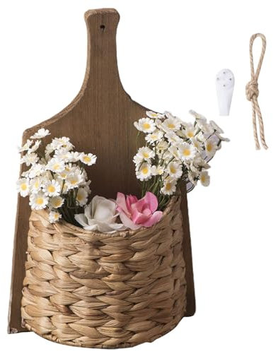 Wanddeko aus gewebtem Korb, Wandkorbdekoration, handgefertigter Gartenpflanzenkorb, Wandaufbewahrung, Gartenkorb, moderner dekorativer Blumentopf, Blumenkasten