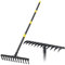 Rastrello da giardino resistente, rastrello in metallo da 189 cm con 12 denti, rastrello con manico lungo per allentare il suolo livellando il prato agricolo, nero