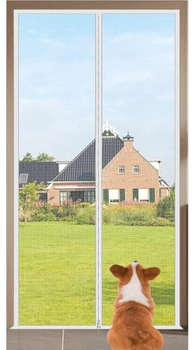 Fliegengitter For Haustiere, 90 X 210 Cm, Verdicktes, Katzensicheres Fliegengitter, Haustierbeständiges Netz-Fliegengitter For Hunde Und Katzen, Kratzfest, Mit Reißverschluss, For Wohnzimmer Katzensic