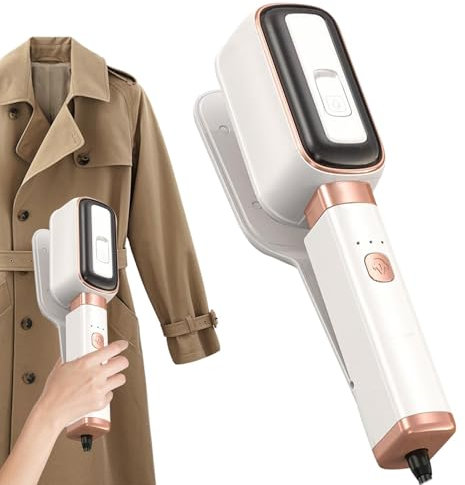 Gacqpli Vaporizador para ropa, tamaño de viaje, vaporizador de ropa de mano, tela plegable de mano, plancha de vapor con depósito de agua de 60 ml, receptor de hierro para el hogar, hotel,