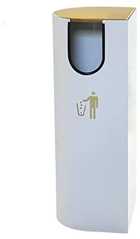 ASumPio Contenedor De Basura Grande para Negocios con Tapa Dorada, Ideal para Interiores Y Exteriores,Grey