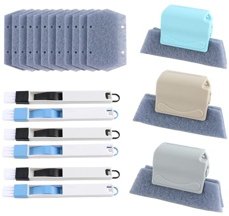 21 Pezzi Kit di Spazzola Pulizia Finestre, Spazzola per la pulizia delle fessure, per piccoli spazi, veneziane, bagno, doccia, porta scorrevole, WC, cucina
