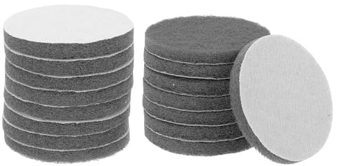 sourcing map 16pcs Scrubber Scouring Pads 800 Grits 4 Inch Drill Power Brush Hoop and Loop Surface Conditioning Disc Drill Scuffing Disc Scrub Pads for Home Kitchen Cleaning, Gray