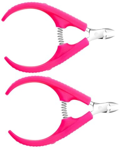DECOMELODY 2 pezzi Tronchesino per Cuticole con Manico in Strumento Trattamento Esfoliante per Unghie Cuticole in Acciaio Inossidabile per Manicure Pedicure