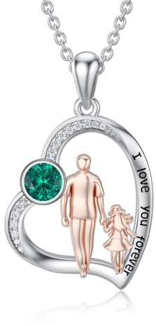 enjoylifecreative far dotter medaljong halsband armband berlocker för kvinnor flickor 925 sterlingsilver pappa dotter hänge smycken födelsedag jul gåvor till dotter från pappa, Sterlingsilver, Ingen