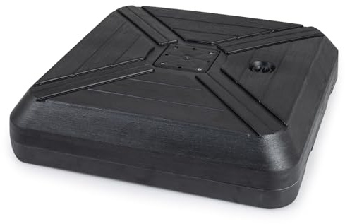 COSTWAY Pied de Parasol Déporté avec 2 roulettes, Support Parasol en HDPE, Rempli de 156 kg Sable&Eau/125 kg Sable/78 kg Eau, Barre Transversale, Base pour Jardin Piscine Terrasse, 81 x 81 x 19 cm