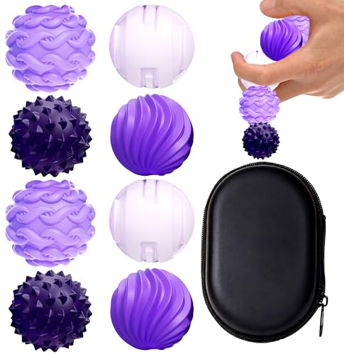 Magnetic Balls Fidget Toys for Adults & Teens, 8PCS Stress Relief Sensory Toys for Autism ADHD Anxiety, Fun Textures Gadgets, Office Desk Toy, Balls with Silicone Shell, Gifts for Women Men Teen