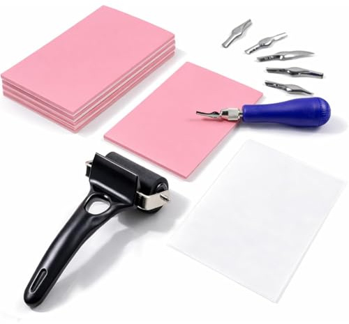 Tacdas Kit de Linograbado Art para la Impresión, Kit de Tallado de Sellos de Goma con Bloques de Linóleo para Principiantes y Artistas.