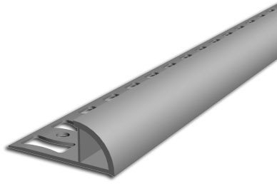 Aspro Profilé de finition quart de cercle, 8 mm, gris L4, 2,5 m
