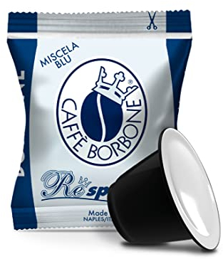 Caffè Borbone Respresso, Blaue Kaffeemischung - 100 Kapseln - Kompatibel mit Nespresso®* Haushalts-Espressomaschinen