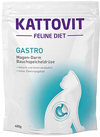 Kattovit - Gastro Trockenfutter für Katzen | Katzen-Trockenfutter zur Unterstützung des Magen-Darm-Systems | Diätfutter als Alleinfuttermittel für ausgewachsene Katzen | 6 x 400 g
