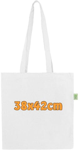Cottonbagjoe 25 Recyclingtaschen aus recycelter Baumwolle | 38x42 cm | Öko - Baumwolltaschen | robust, mit dickem Stoff und langen Henkeln | Stofftaschen