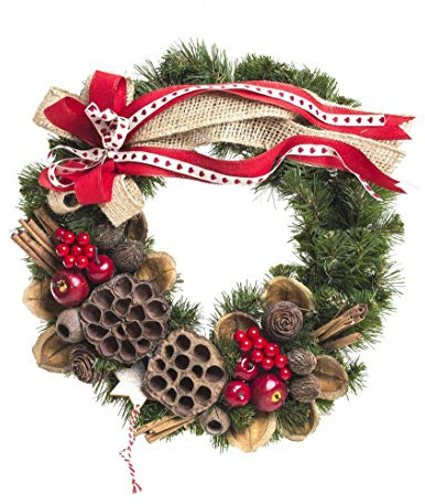 Türkranz Tischkranz Tannenkranz Wandkranz Kranz Weihnachtliche Deko - Red Ø 35 cm Herbst - Winter - Willkommensgruß P1