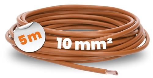 5 meter lapp 4520035 H07V-K 10 mm² brun I ledningsledning I flexibel ledning I PVC enkel laddare I tråd 10 mm2 I ledningar