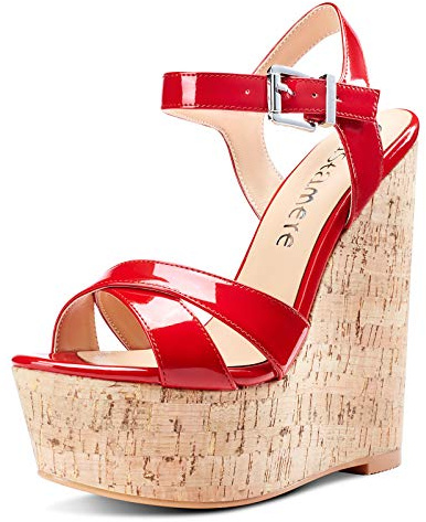 Castamere Escarpins Wedge Femme Bout Ouvert Sandale Cale Bride Cheville Slingback Plateforme Talon