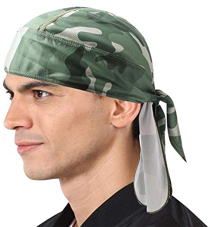 Bandana Cap Damen Herren Schnell Trocknende Kopftuch Atmungsaktiv Fahrrad Kopfbedeckung UV Schutz Sommermütze Sport Beanie Fahrradmütze Outdoor Bandana Piratenhut Wandern Klettern Laufen (Camouflage)