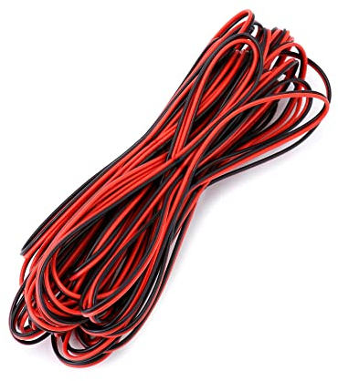 QWORK® 10 Meter 22AWG Electrical Wire, 2 Core Black Red Wire Cable, Extension Wire Cable, for Car LED Strip Light