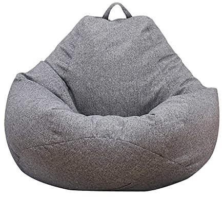 Pouf sans Remplissage, Classique, Pouf Poire, Housse de Pouf pour Adulte Enfants (Gris, XL)