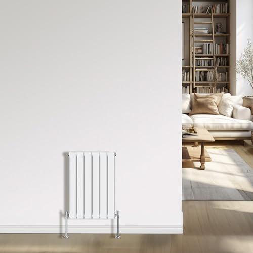 NRG Radiador moderno blanco 600x408mm Calentador de panel plano individual Diseñador de interiores Radiadores de baño horizontales