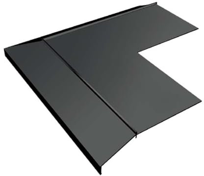 Renoplast® Aluminio Esquina 90° para perfil de alero K10 Grafito | Acabado de terrazas | Suelos de resina | Sistemas de drenaje de agua | Perfil angular | Protección anticorrosión perfiles de balcón