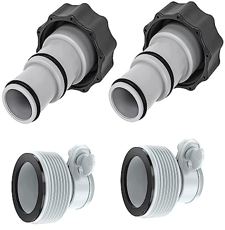 Taicols 4 Stück Pool Adapter, Adapter A und Type B für Intex Pool, Austauschbare Schlauchadapter, Gewindekragen 1,5 und 1,25 Zoll Schlauchadapter für Pool Kits, Anschluss für Pool Schlauch