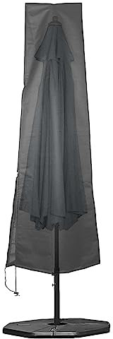 Funda Sombrilla De Jardín, Funda Protectora Para Sombrilla Oxford Funda Parasol Excentrico Negra Con Varilla Telescópica, Resistente A La Intemperie,Resistente A La Niev Cubierta Para Sombrilla ( Tama
