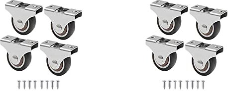 QUR 8 Stück Mini Rollen Möbel Rollen Kleine 25mm Bockrollen Richtung Bewegliche Rollen Bewegliche Rollen für Möbel