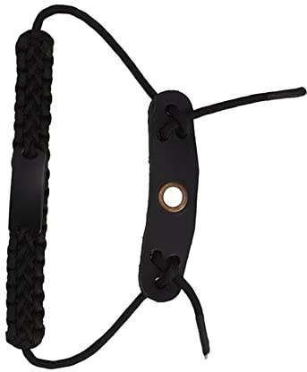 Bogenschießen Handgelenkschlinge aus hochflexiblem Nylon, handgewebtes Design, verstellbare Größe, sicherer und bequemer Halt für Bogensport und Jagd, Schwarz