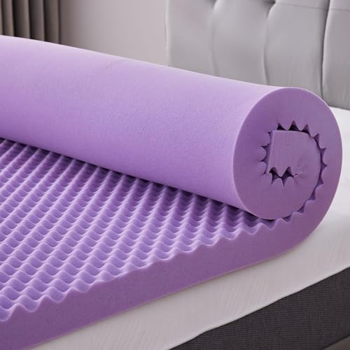 SINWEEK 2 Inch Egg Crate Cooling Gel Memory Foam Mattress Topper Full Size, Soft Mattress Pad for Back Pain Relief, Bed Topper, CertiPUR-US Certified