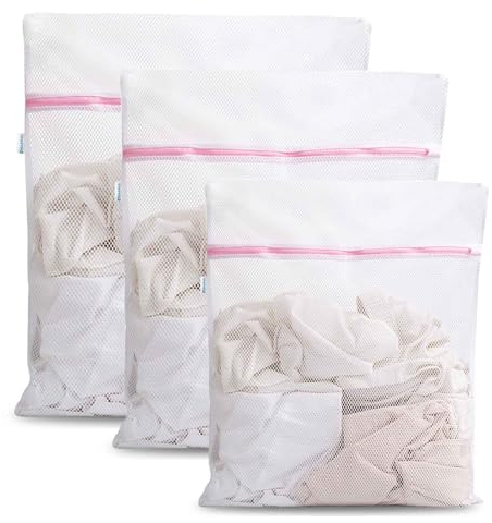GWAWG 3 Stück Wäschenetz für Waschmaschine Wäschesack Waschmaschine Wäschebeutel für Reisen Unterwäsche Socken (30x40, 40x50, 50x60cm)