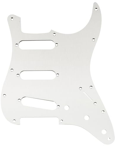 Musiclily Ultra 11 Löcher Eloxiertes Aluminium Schlagbrett Originalfarbe | für American/Mexican Fender Standard Strat Style E-Gitarre