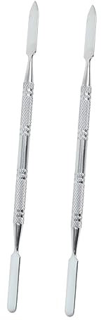 Didiseaon Tige En Acier Inoxydable 2pcs Outil De Mélange De Maquillage Spatule Pour Fond De Teint Spatule Solide Utilisable Pour Produits Cosmétiques Facile à Nettoyer Maquillage Quotidien