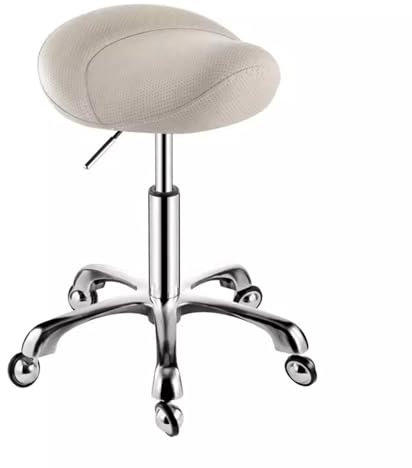 Fußbank Sattelhocker hydraulischer Sattelstuhl für Zahnhygieniker Design für Home-Office-Labor Verstellbarer Rollhocker Stuhl bequemer Kosmetiksitz aus Leder (Farbe: Schwarz)